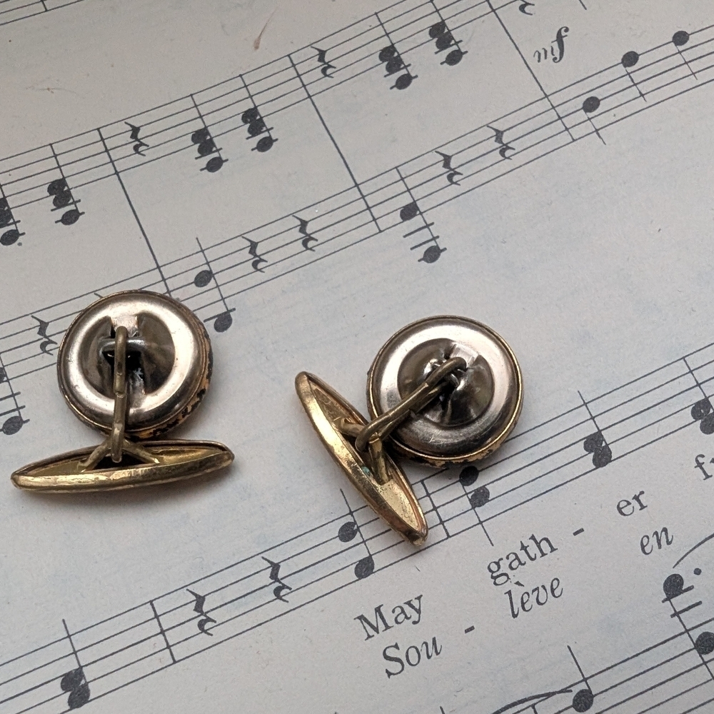 Goldtone Cufflinks with Textured Design - Picture 3 of 6